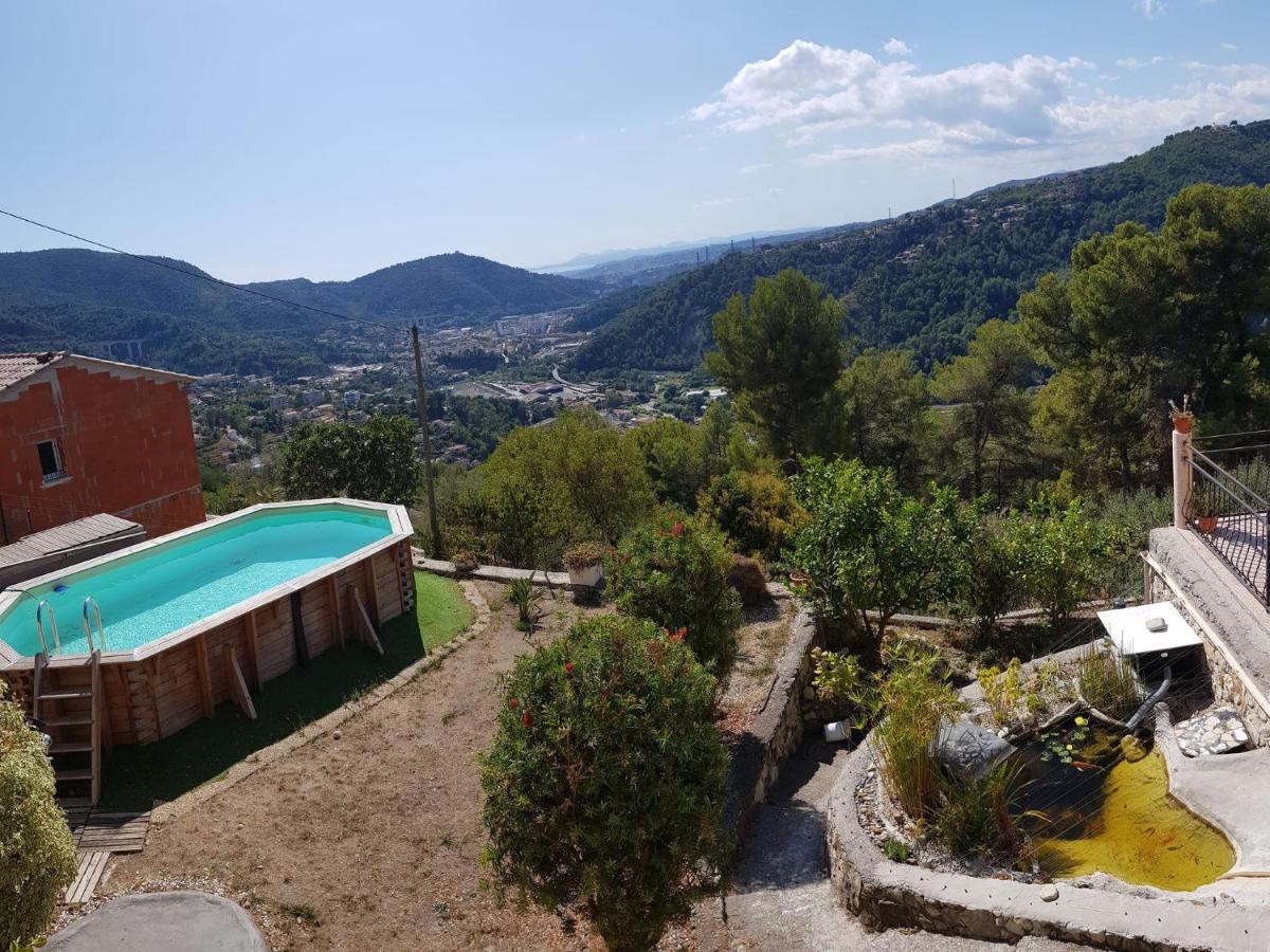 Drap Le Chalet De La Pierreraie Cote D'Azur Piscine Terrasse Et Vue Mer מראה חיצוני תמונה