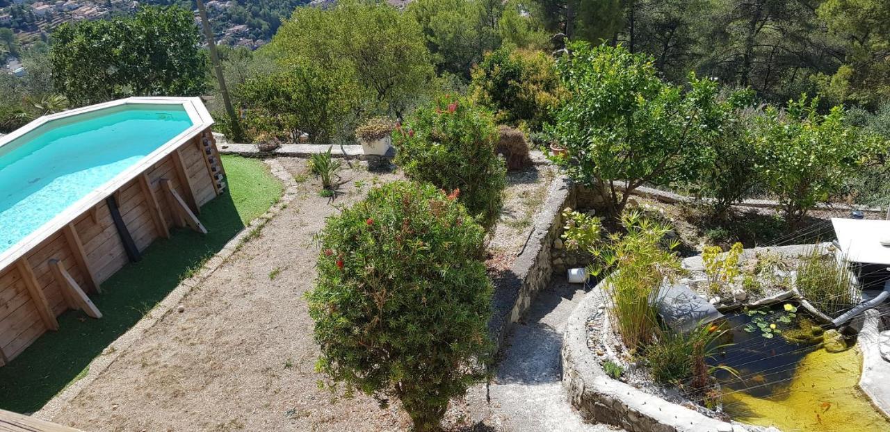Drap Le Chalet De La Pierreraie Cote D'Azur Piscine Terrasse Et Vue Mer מראה חיצוני תמונה